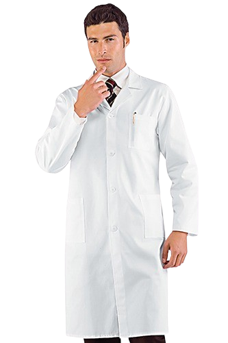 CAMICE UOMO BIANCO CON BOTTONI: camice bianco professionale camice uomo medico chiusura centrale con asole...